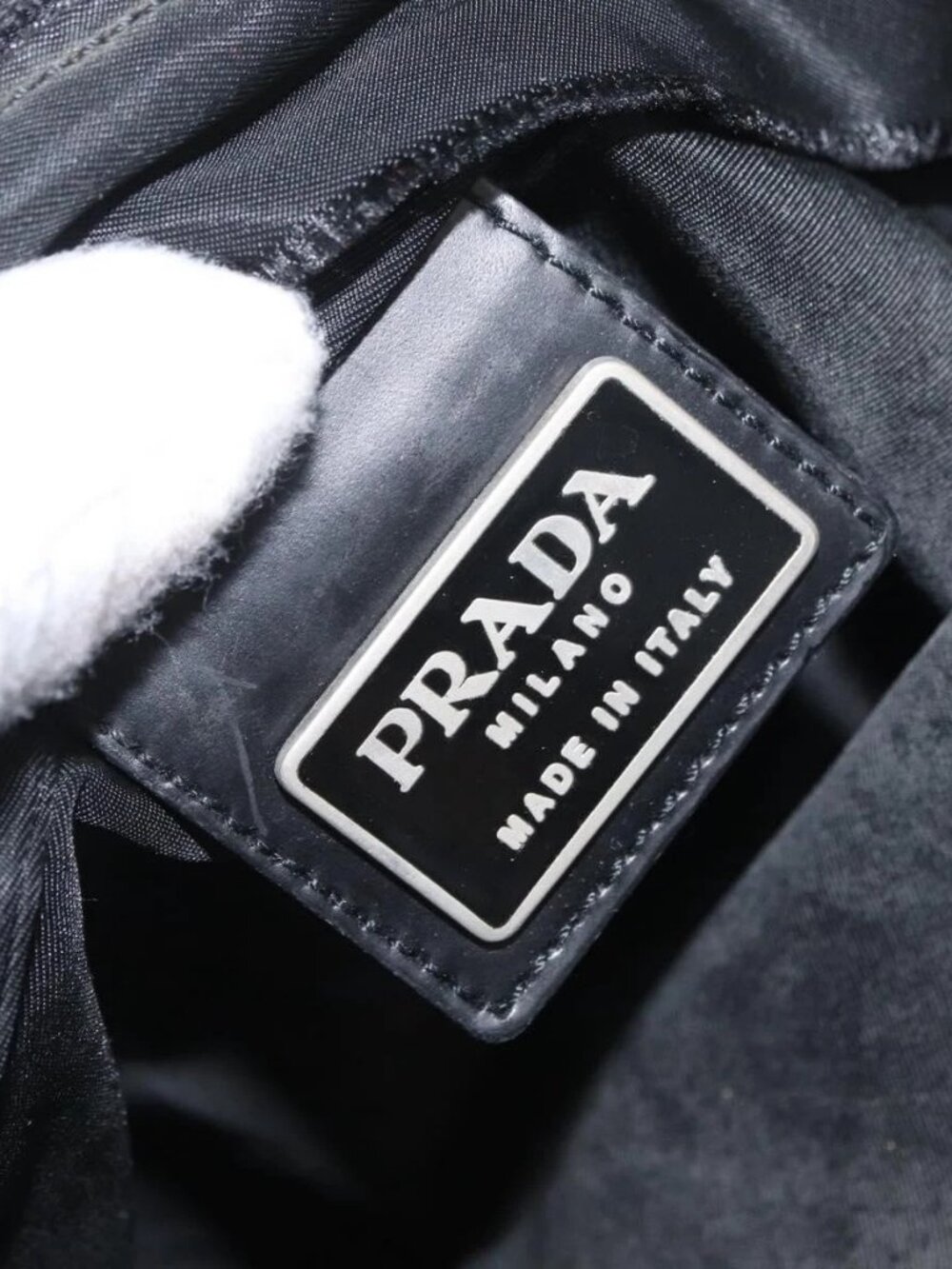 PRADA Shoulder Bag Nylon Black Silver - Picture 10 of 16